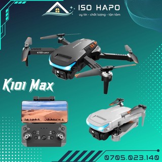 Flycam 4K Drone K101 Max Camera Kép, Cảm biến quang tránh va chạm, điều chỉnh góc camera trên remote