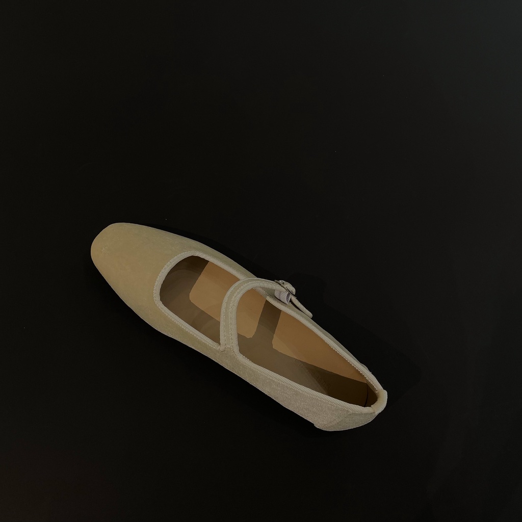 Giày Búp Bê Da Lộn Mũi Vuông Màu Đen Thời Trang Xuân Thu 2023 Cho Nữ