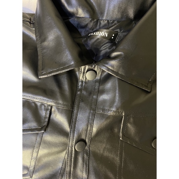 S-3XL ÁO DA PU NAM UNISEX JACKET FORM BASIC MÀU ĐEN ÁO KHOÁC DA THỜI TRANG DÀNH CHO NAM NỮ