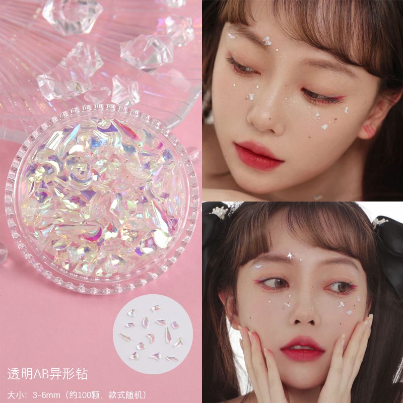 Nhãn Dán Trang Điểm Mắt Kiểu Bướm Ba Chiều Đính Kim Sa Siêu Lấp Lánh