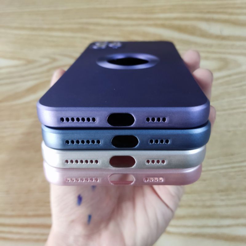 Ốp lưng iPhone 11 promax, 12 promax, 13 promax dẻo màu lưng hở táo có bảo vệ camera