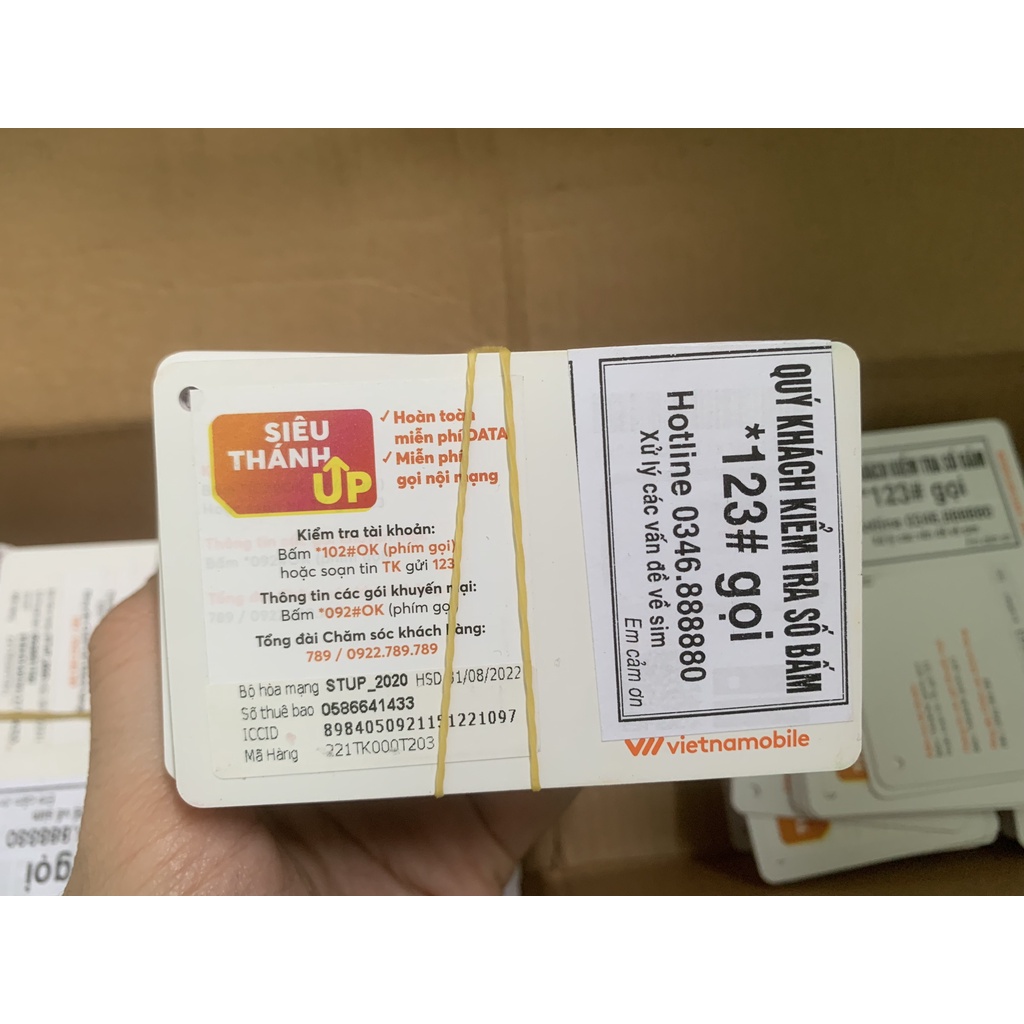 Sim Dán Vnmb 0đ Tạo Tài Khoản - KHÔNG DATA 4G