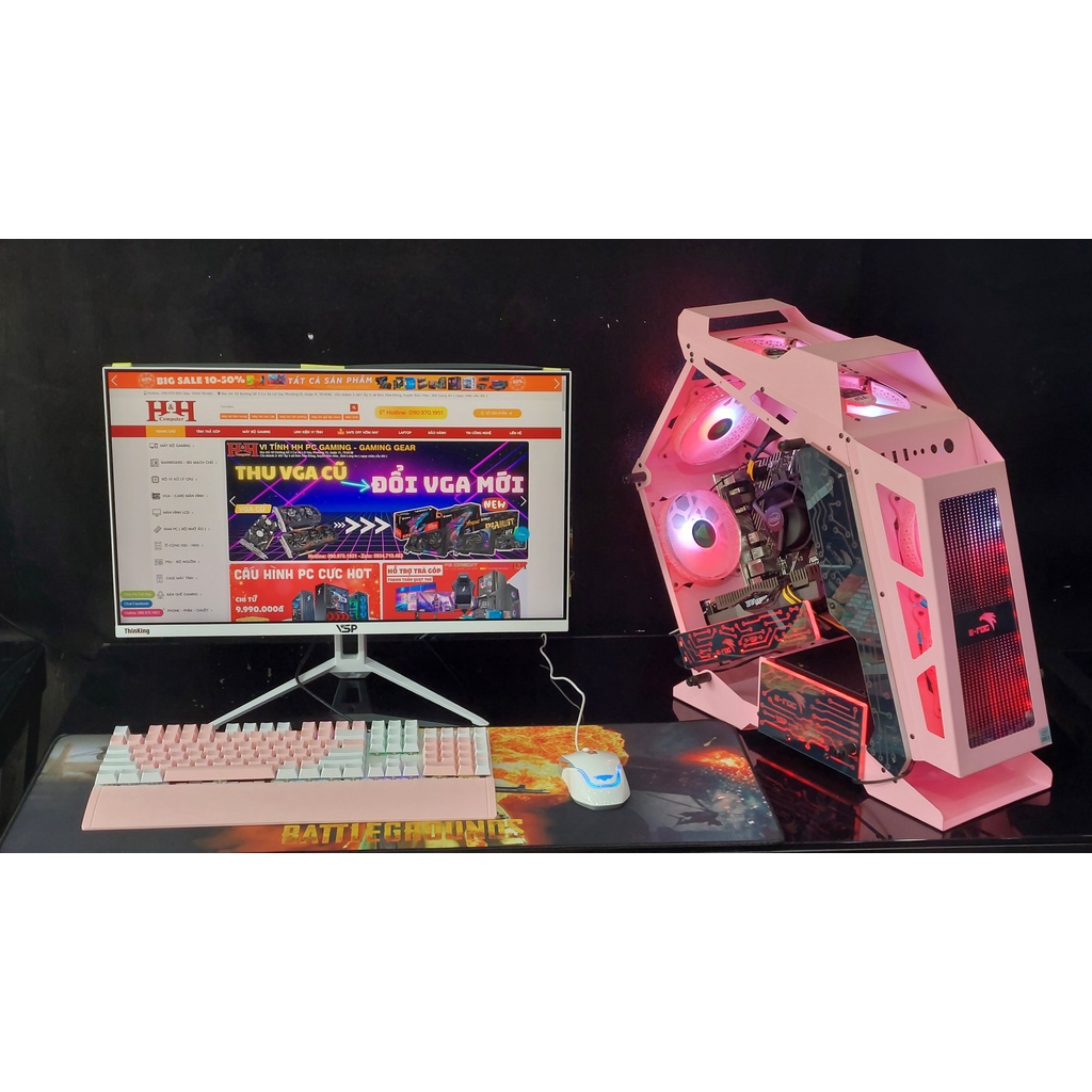 Case máy tính VSP E ROG ES8 Có sẵn 6 Fan Led RGB Chỉnh màu tùy ý - New 100%, Vỏ máy tính bàn