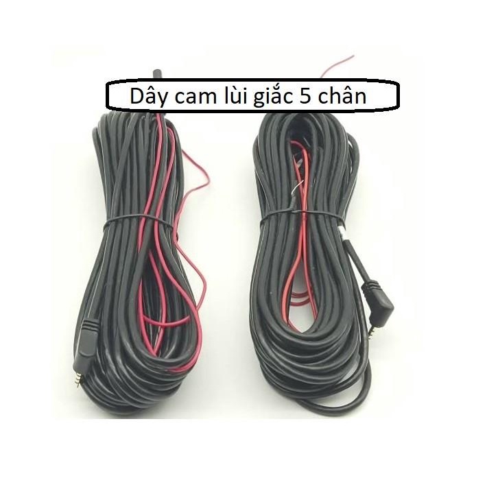 Dây camera lùi nối dài 9 mét 12 mét giắc 2.5mm chân 5 pin của cam hành trình chip IC chống nhiễu