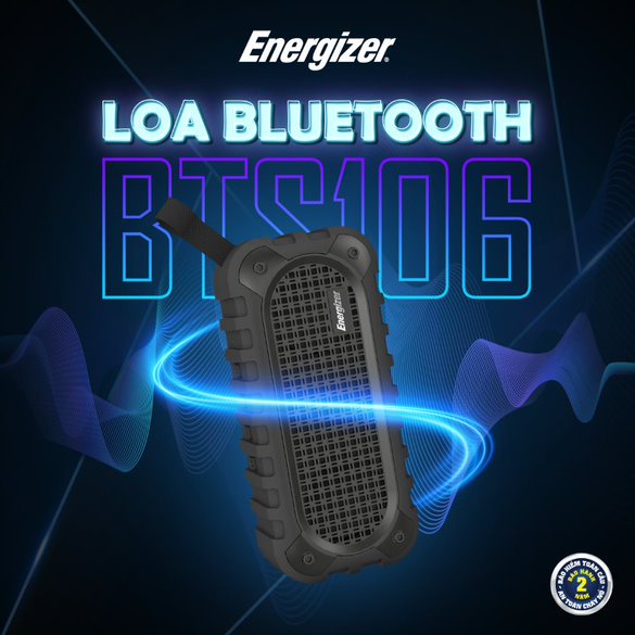 Loa Bluetooth di động Energizer BTS-106 - Hàng Chính Hãng, Bảo Hành 2 Năm 1 Đổi 1