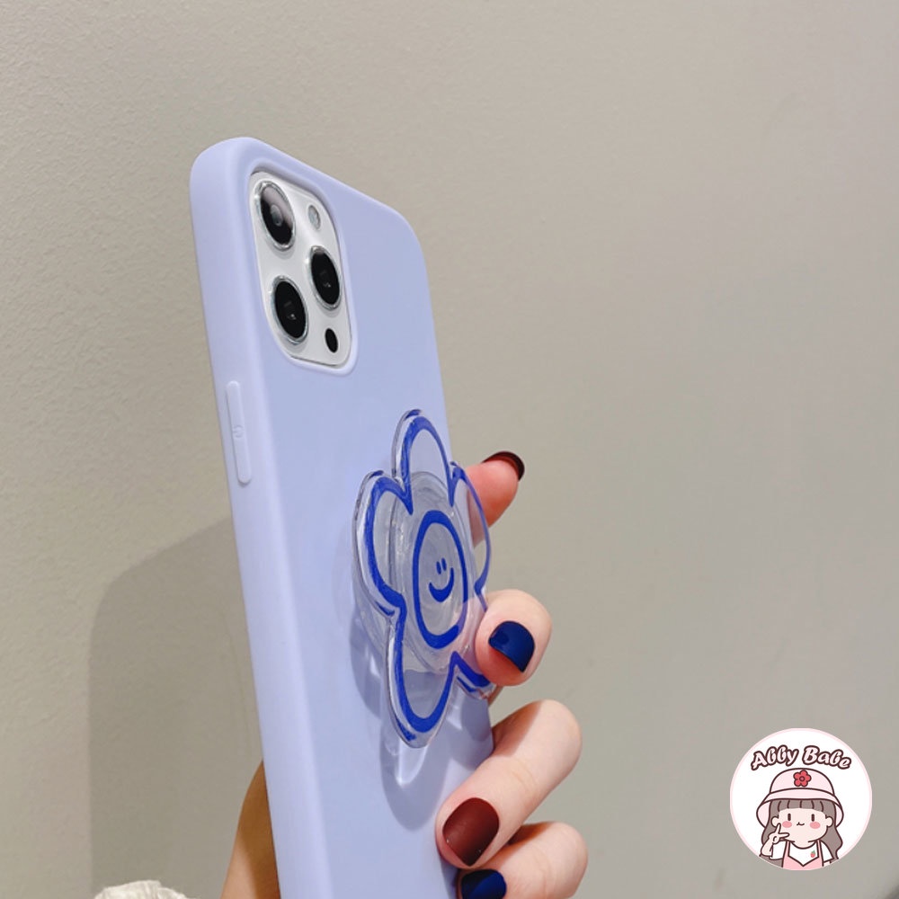 Ốp Điện Thoại TPU Mềm Họa Tiết Hoa / Mặt Cười + Giá Đỡ Chống Mồ Hôi Cho IPhone 14 Pro Max 11 7Plus 13 12 11 Pro Max X XS