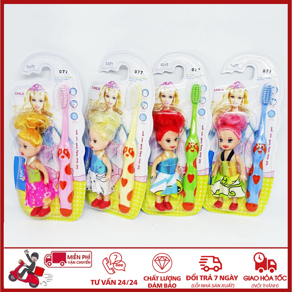 ⛔GIADUNGHOANGMAI⛔ Bàn chải cho bé (TẶNG BÚP BÊ)