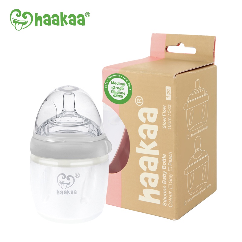 Bình sữa silicone Gen.3 Haakaa. Dễ dàng chuyển đổi bình thìa ăn dặm, cốc hứng sữa, bình tập uống nước