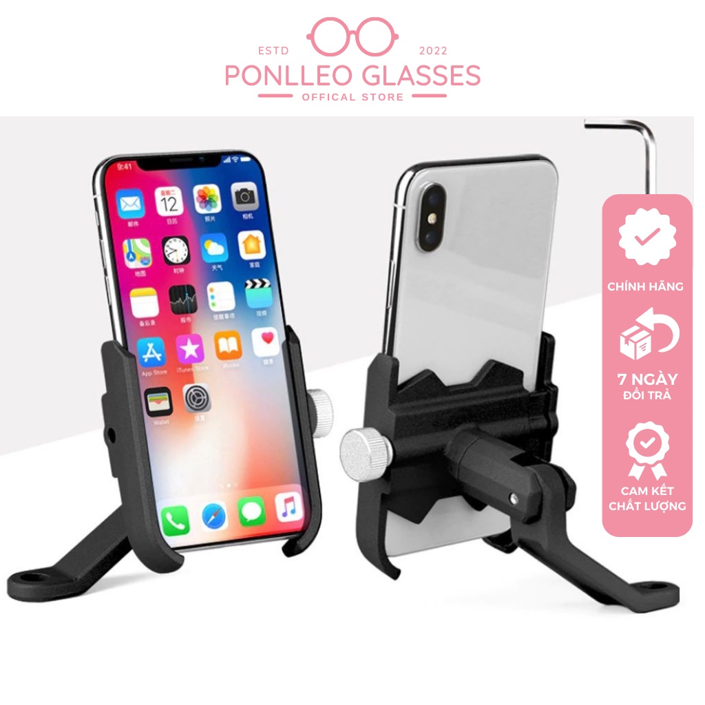 Giá đỡ điện thoại gắn xe máy chất liệu hợp kim A1000 (KẸP C2 MẪU MỚI)