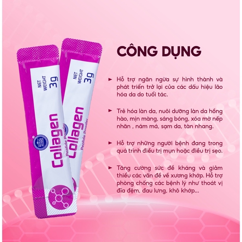 [Sẵn] Sữa Hoàng Gia Úc Collagen Peptide Power Bổ Sung Collagen Thuỷ Phân Dễ Hấp Thụ Cho Cơ Thể ROYAL AUSNZ Hộp 50 Gói