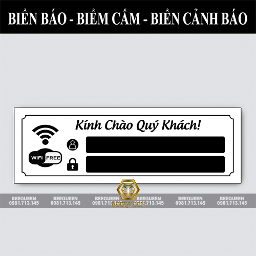 Biển Wifi - Biển Pass Wifi Gắn Tường Cửa Hàng, Quán Cafe