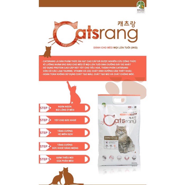 Hạt Catsrang dinh dưỡng cho mèo túi chiết 1kg
