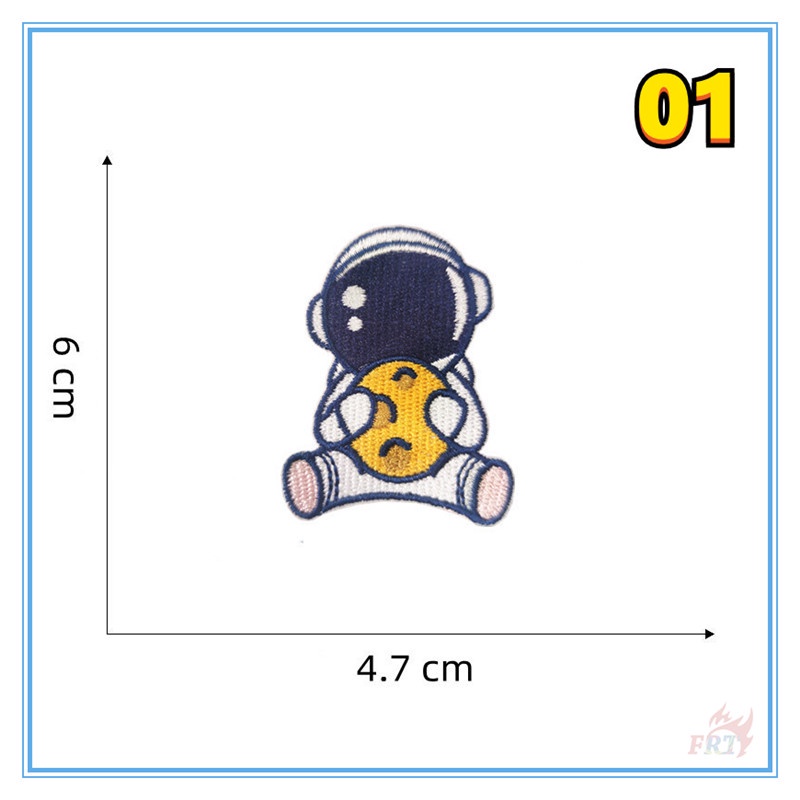 ♥ Miếng Dán Trang Trí Hình Phi Hành Gia Nhỏ Nhắn Xinh Xắn ♥ 1 Miếng Dán Ủi Quần Áo Hình Tên Lửa / UFO / Vệ Tinh / Ngôi Sao