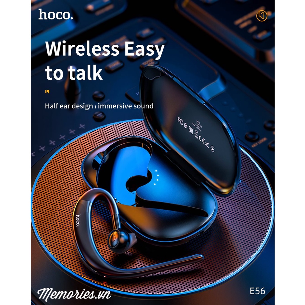 Hoco Earphones E56 Shine, S19 ENC, EW19, EW23 TWS Bluetooth 5.0 chính hãng - Tai nghe thu âm móc vành tai, giảm tiếng ồn