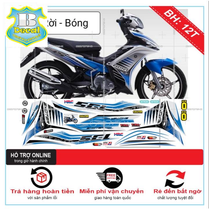 DECAL PVC 5 LỚP CHẤT LƯỢNG CAO Tem rời EX 2011 HOA VĂN BẠC XANH [Bi Decal]
