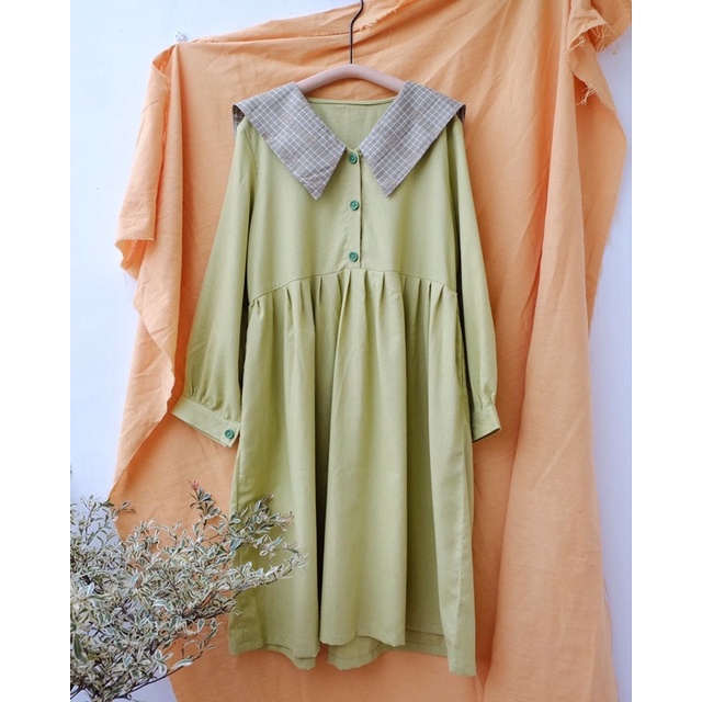 Đầm baby doll linen phối cổ thuỷ thủ by Savanna