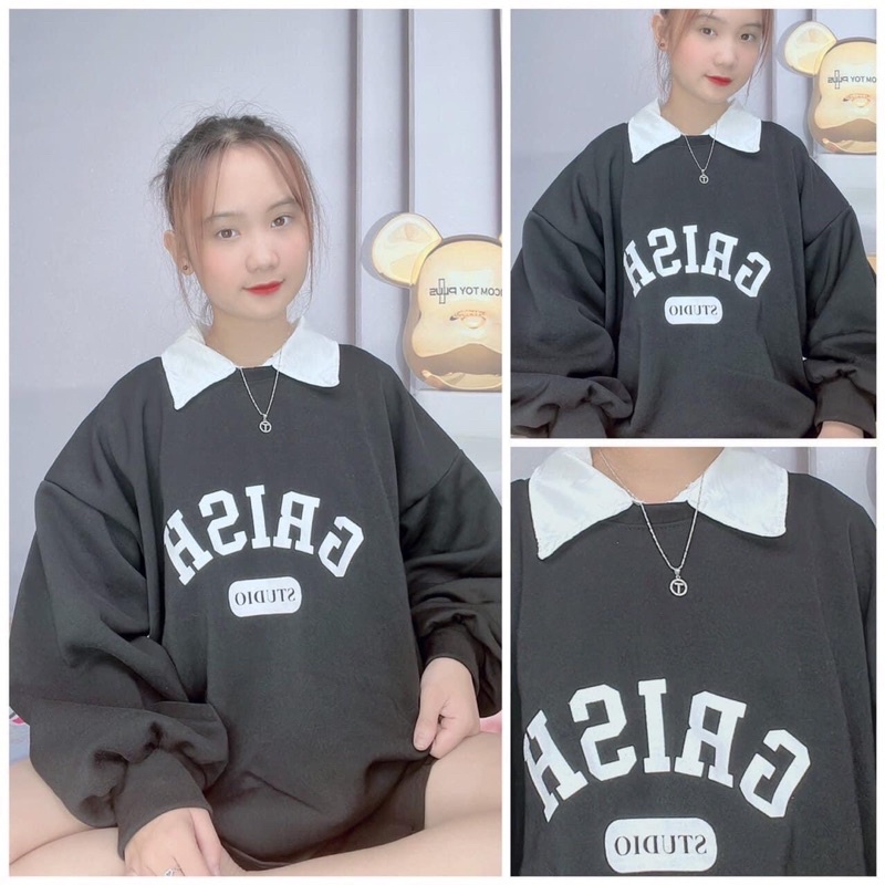 Áo Nỉ Sweater Grish Form Thụng Tay Bồng, Form Unisex Chất Nỉ Cotton Xịn Xò