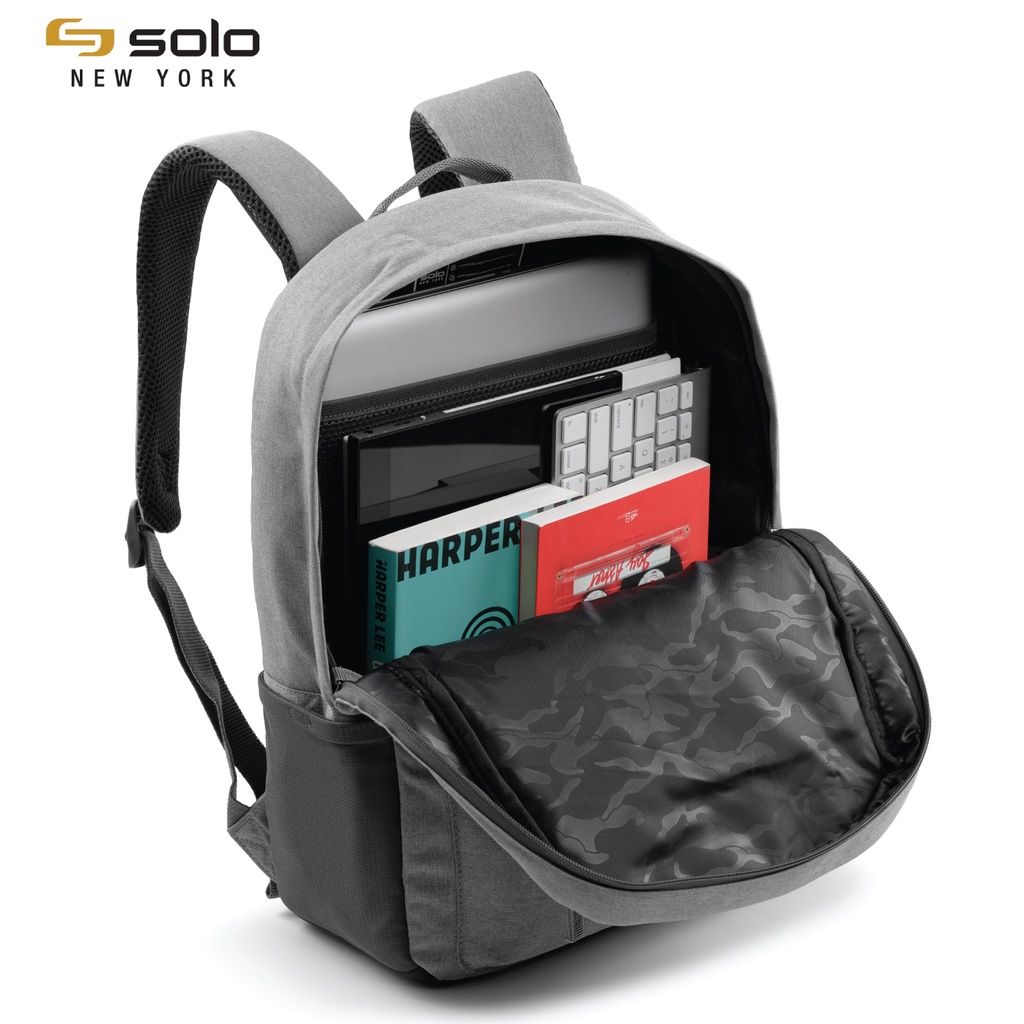 Balo Solo Re: cover 15.6 inch - Xám - UBN761-10 . Kích thước 37.5 x 28.5 x 17.8 cm . Bảo hành chính hãng 5 năm