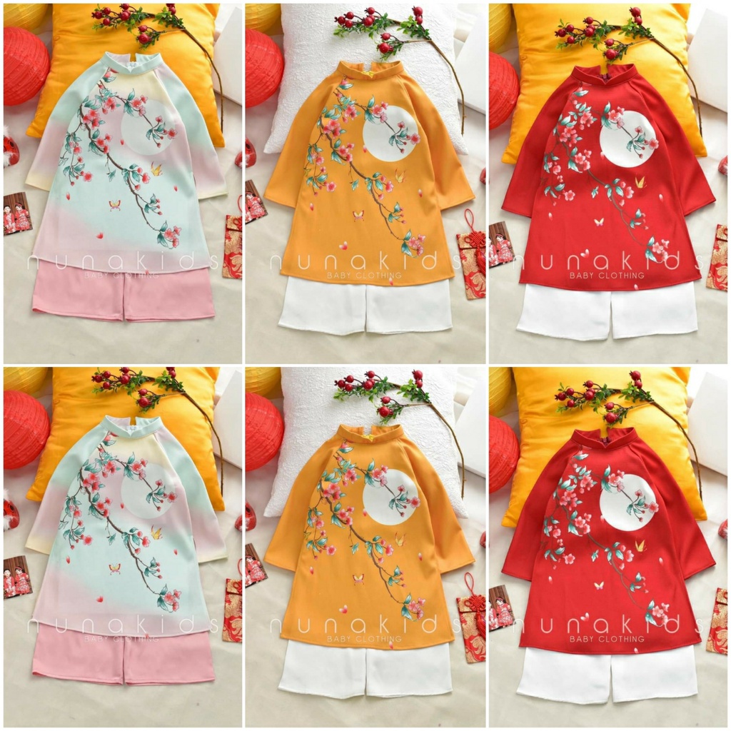 size 10-22kg set áo cách tân nhung chéo + quần ống sớ + bờm ngọc đính hoa