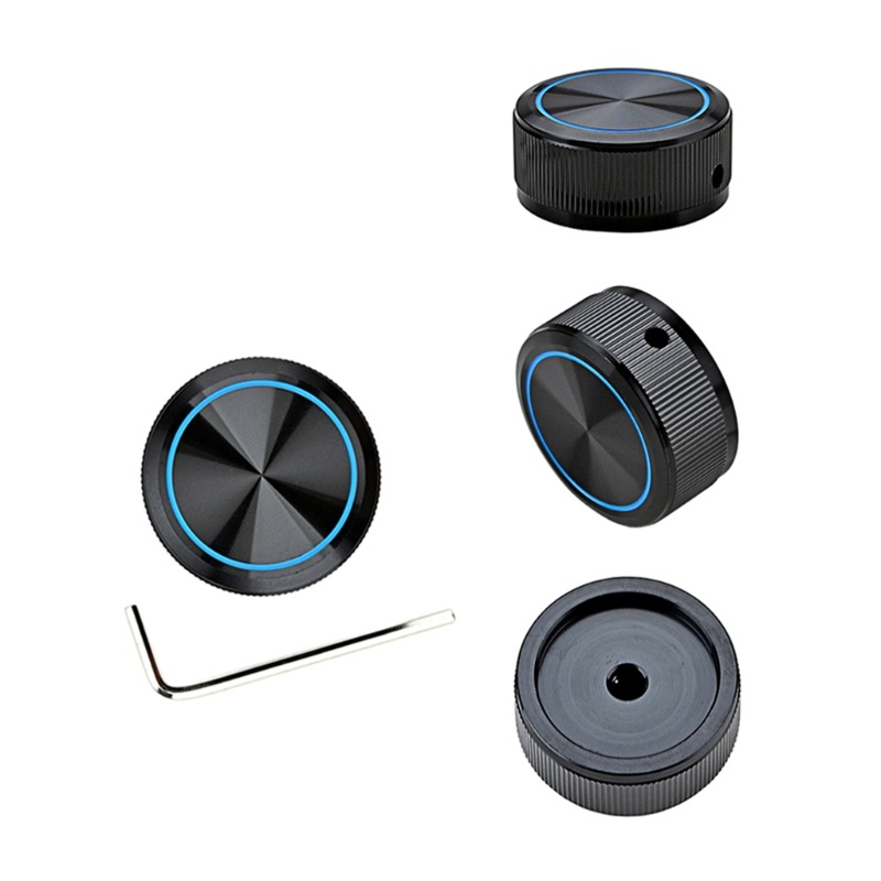 Núm Vặn Chiết Áp Bằng Nhôm Màu Đen 6mm 3 Loại Tùy Chọn