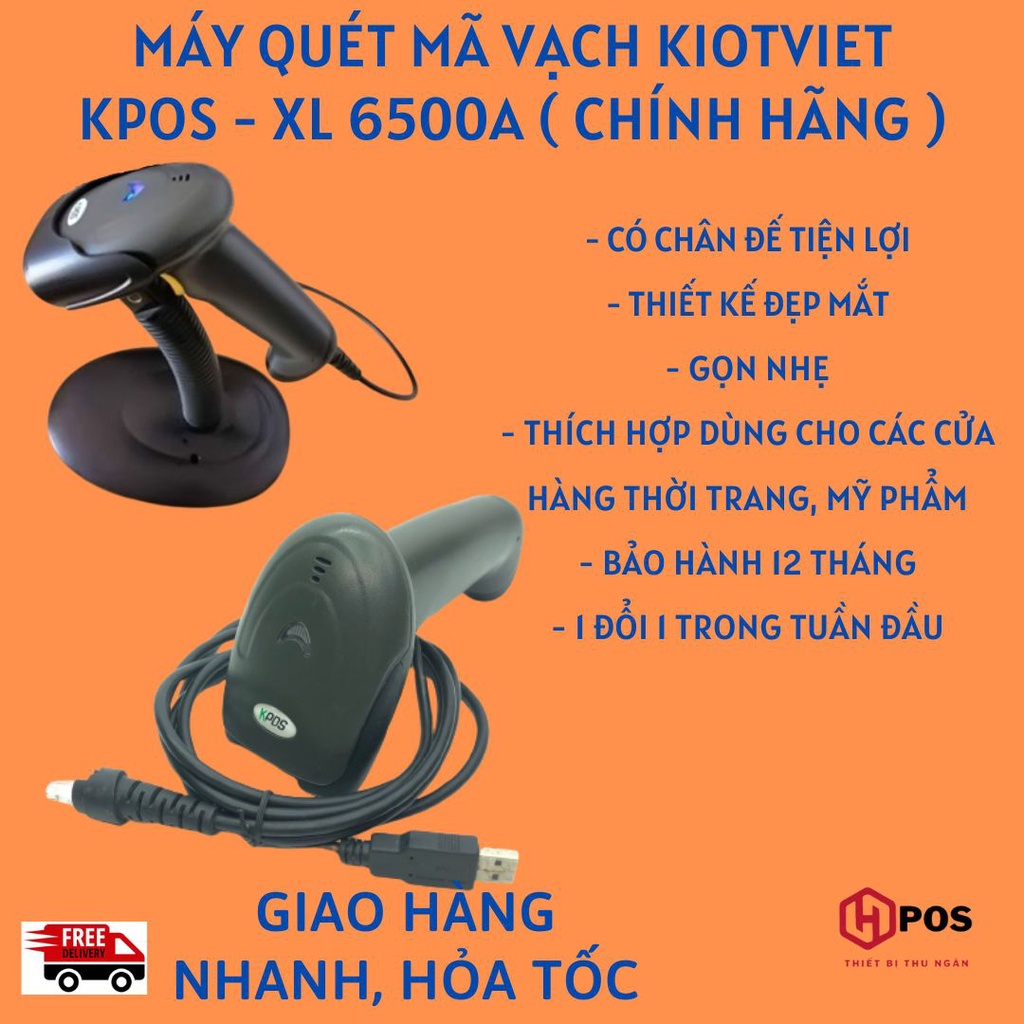 Máy quét mã vạch Kpos XL-5500A ( có chân đế )