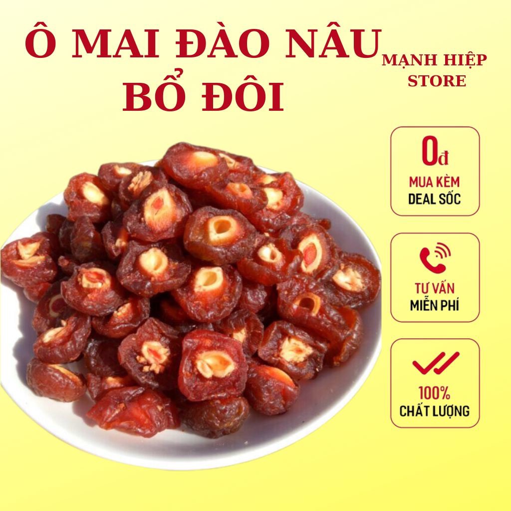 Ô mai đào nâu bổ đôi sấy dẻo thơm ngon 100gram
