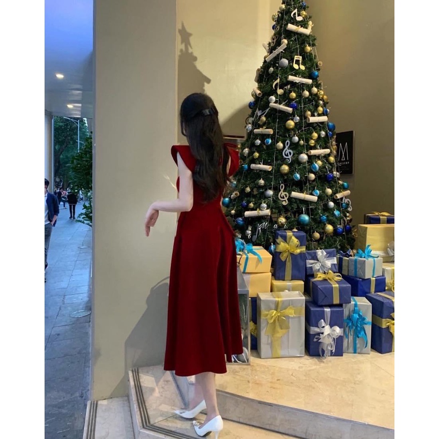 ĐẦM MIDI ĐỎ NHUNG