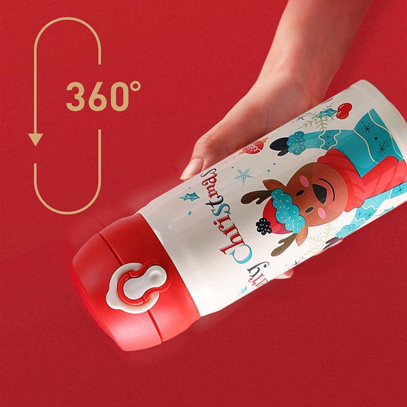 Bình Nước Giữ Nhiệt 500ML Bằng Thép Không Gỉ Họa Tiết Giáng Sinh
