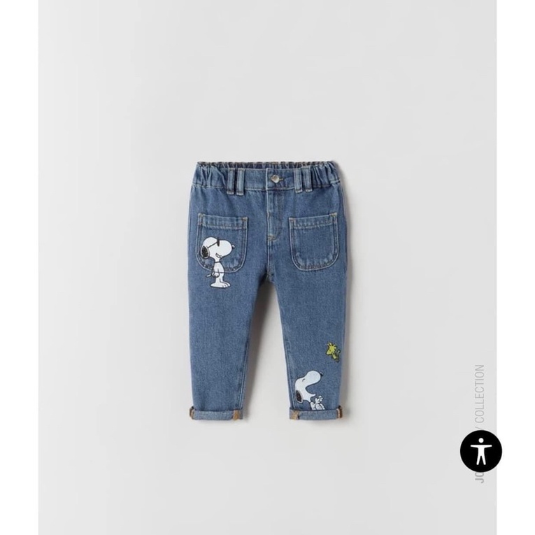Quần jean Zara Snoopy size 18-24m