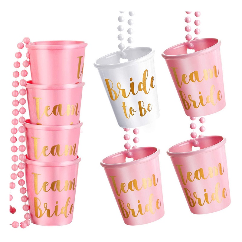 Set 12 Ly Nhựa Dạng Chuỗi Hạt Cho Cô Dâu Trong Tiệc Cưới