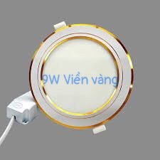 Đèn led slim downlight 9 w viền vàng ánh sáng 3 màu phi 110 nsd09cg110 - nanoco