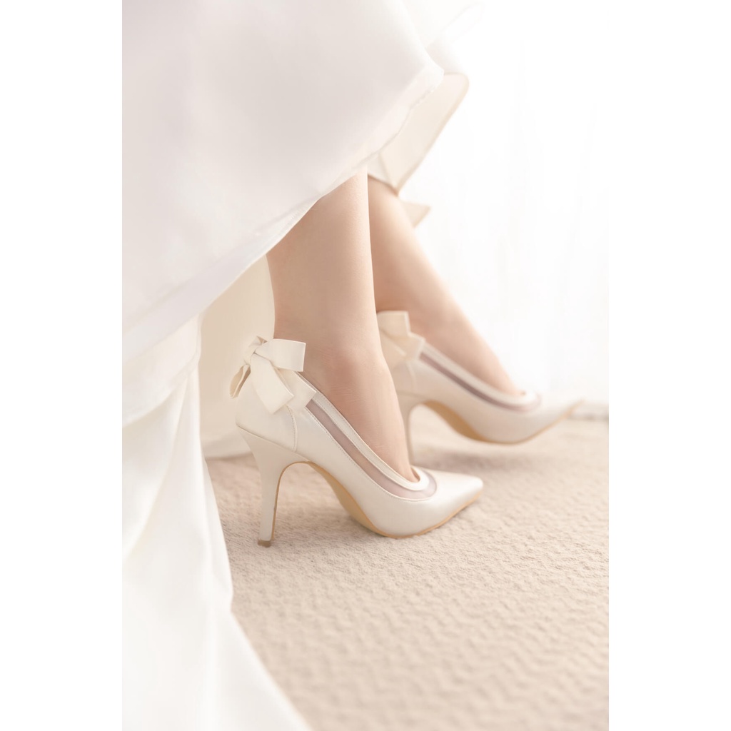 Giày cưới cô dâu | CBS-003 | Signature Back Bow Bridal Shoes | Cee's Bridal