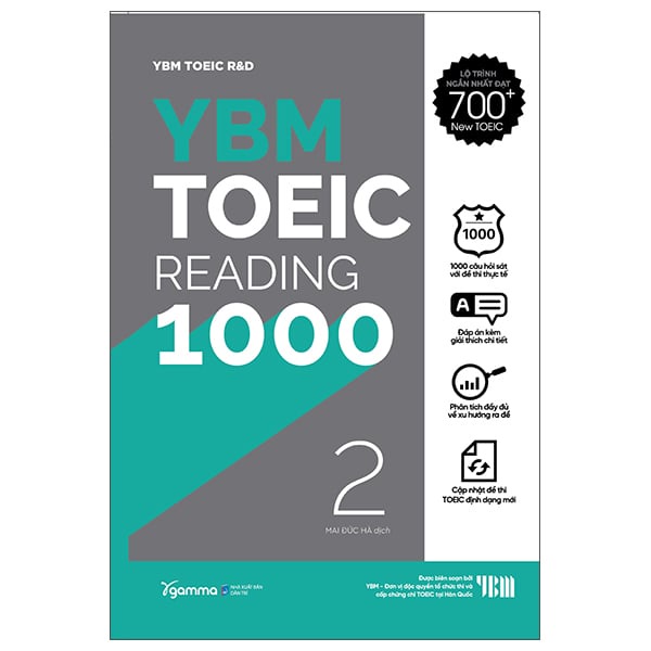 Sách - YBM Toeic Reading 1000 - Vol 2 (Tái Bản)