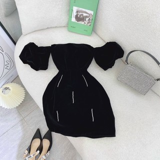 Đầm rớt vai đính đá - Chitchitstore