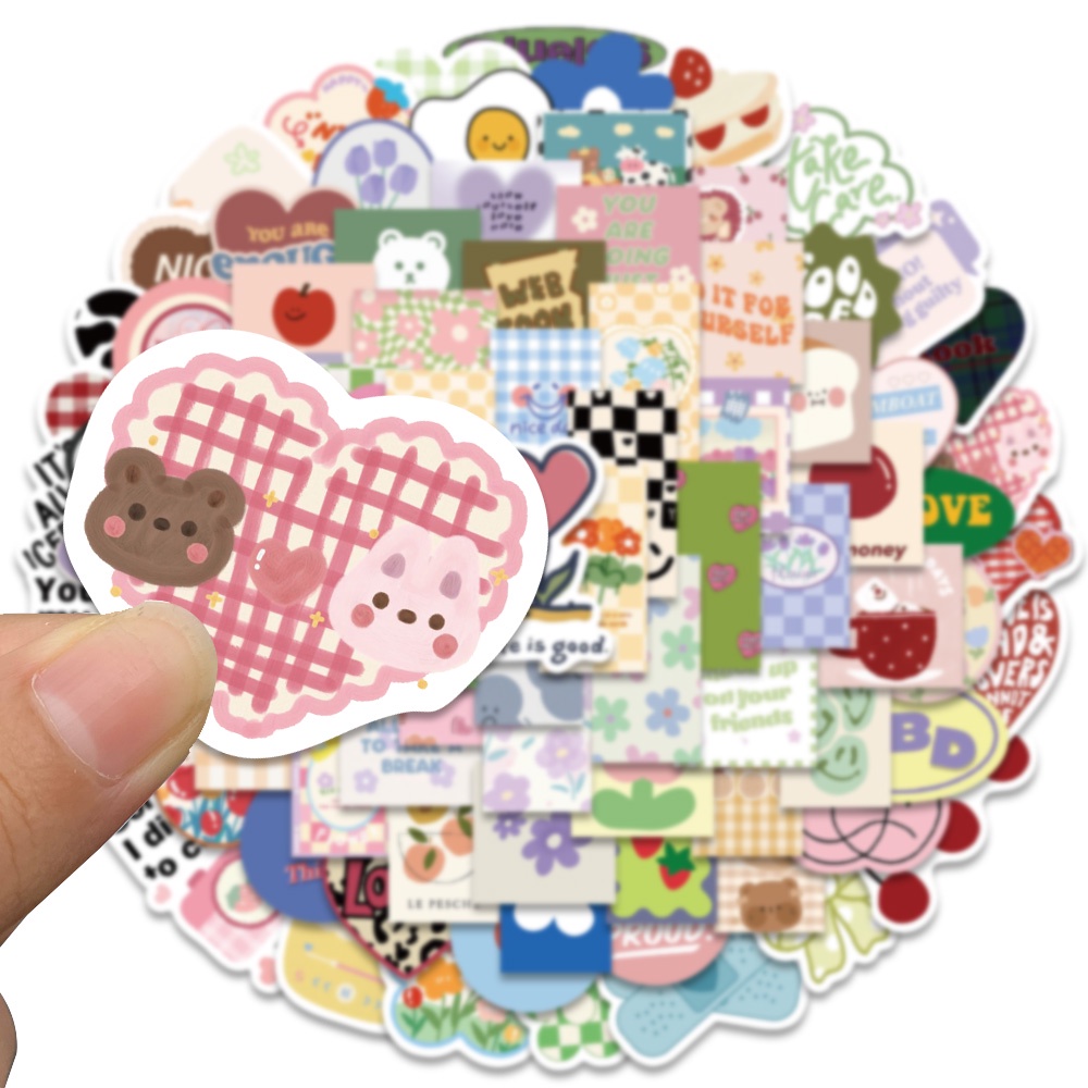 Set 10 / 90 Sticker Dán Laptop Chống Nước Hình Hoạt Hình Dễ Thương