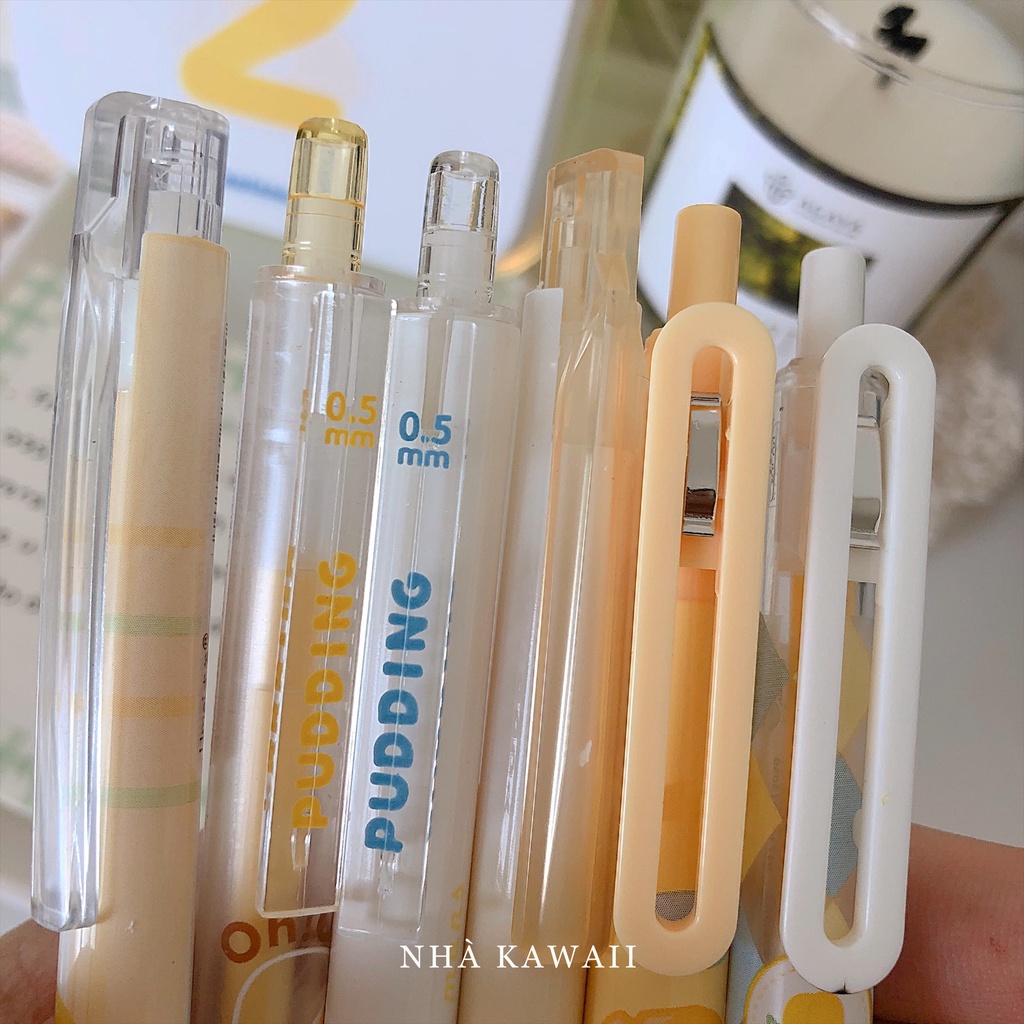Bút gel bấm mực đen Umei Pudding phô mai ngòi 0.5mm