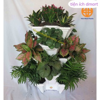 Combo 10 chậu trồng hoa tam giác , trồng hoa ban công , chậu hoa tầng