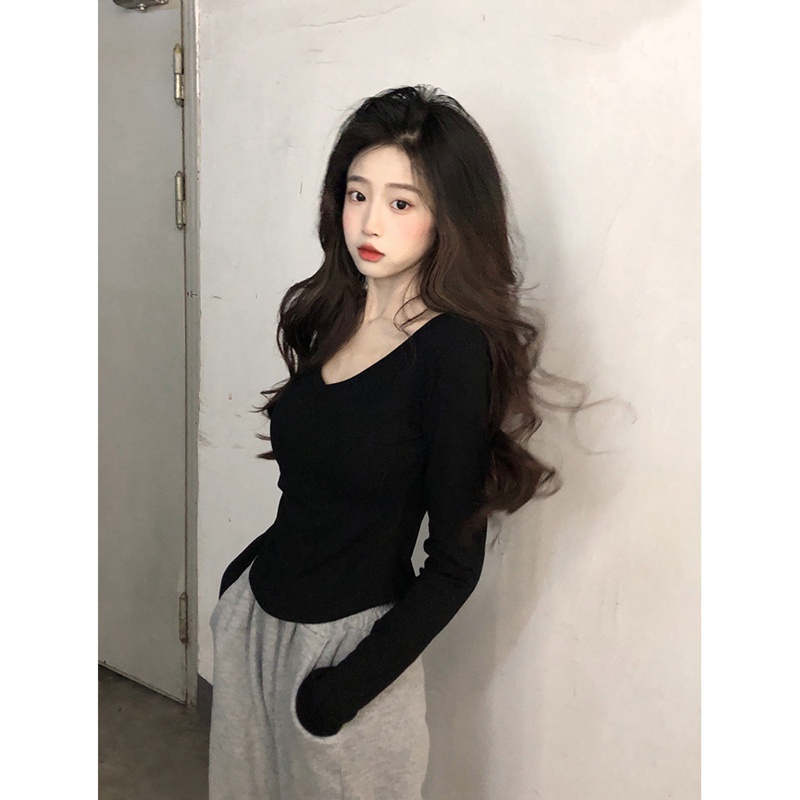 NRVP Áo Thun Nữ Dài Tay Phong Cách Hàn Quốc Mới 2023