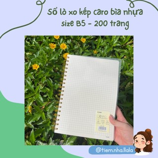 Sổ lò xo KLONG bìa nhựa 200tr - ruột Grid ( ruột ô vuông)