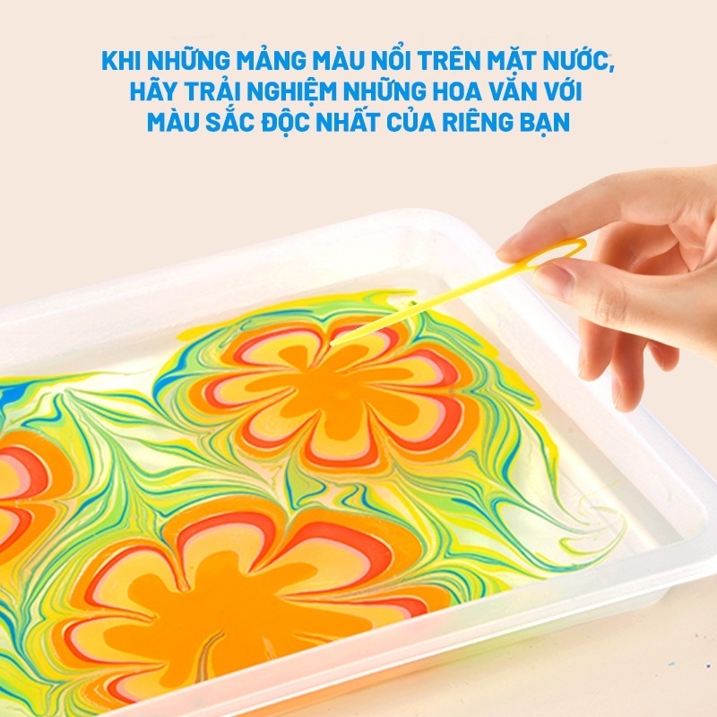 Bộ Đồ Chơi Kit Vẽ Tranh Thủy Ấn, Vẽ Tranh Trên Nước Chính Hãng Mideer Marbling Paint Kit - DinoKidsToys