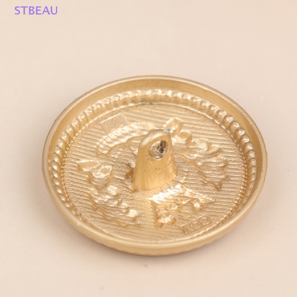 [Cxsteau] Set 10 Nút Áo Khoác Vest Họa Tiết Vương Miện Màu Vàng Phong Cách Anh Quốc