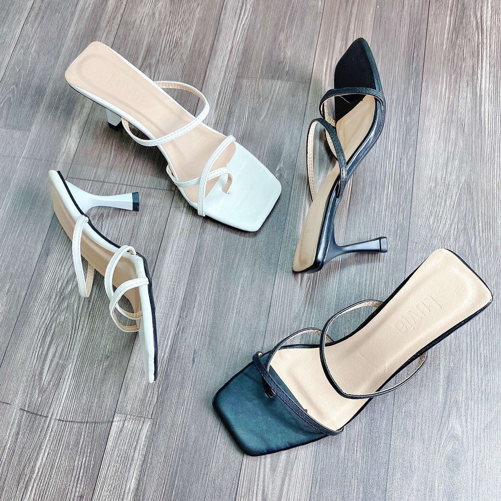 Dép cao gót xỏ ngón 7 phân quai mảnh gót nhọn Avela 32CG