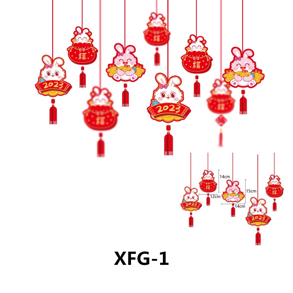 Dây Treo Trang Trí Năm Mới 2023 Họa Tiết Thỏ Xinh Xắn