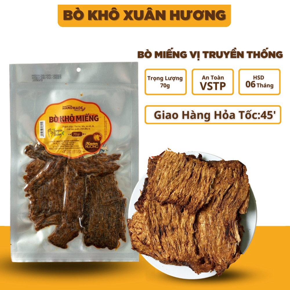 Bò Khô Miếng XUÂN HƯƠNG vị truyền thống thơm ngon 70g