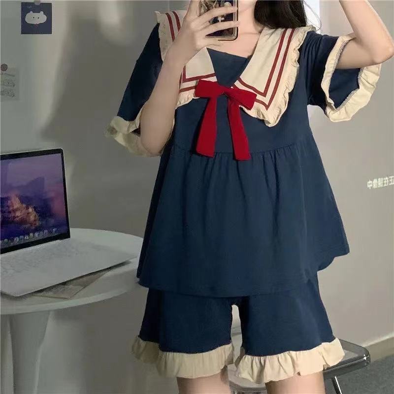 Đồ ngủ Ngắn Tay Dáng Dài Qua Gối Phong Cách Công Chúa Thời Trang Mùa Hè Mới 2022