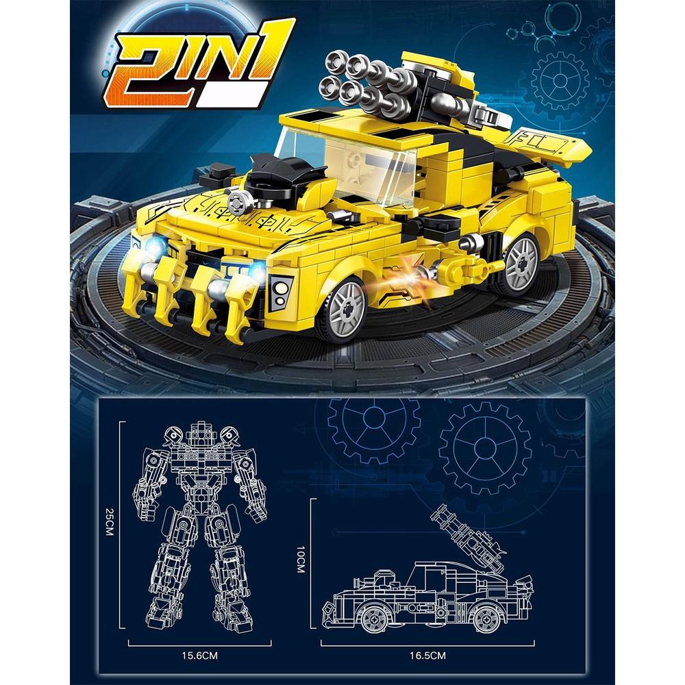 Đồ chơi robot lắp ráp, lắp ghép mẫu robot và xe tranformer với 816 chi tiết nhựa ABS cao cấp hanhphucmart