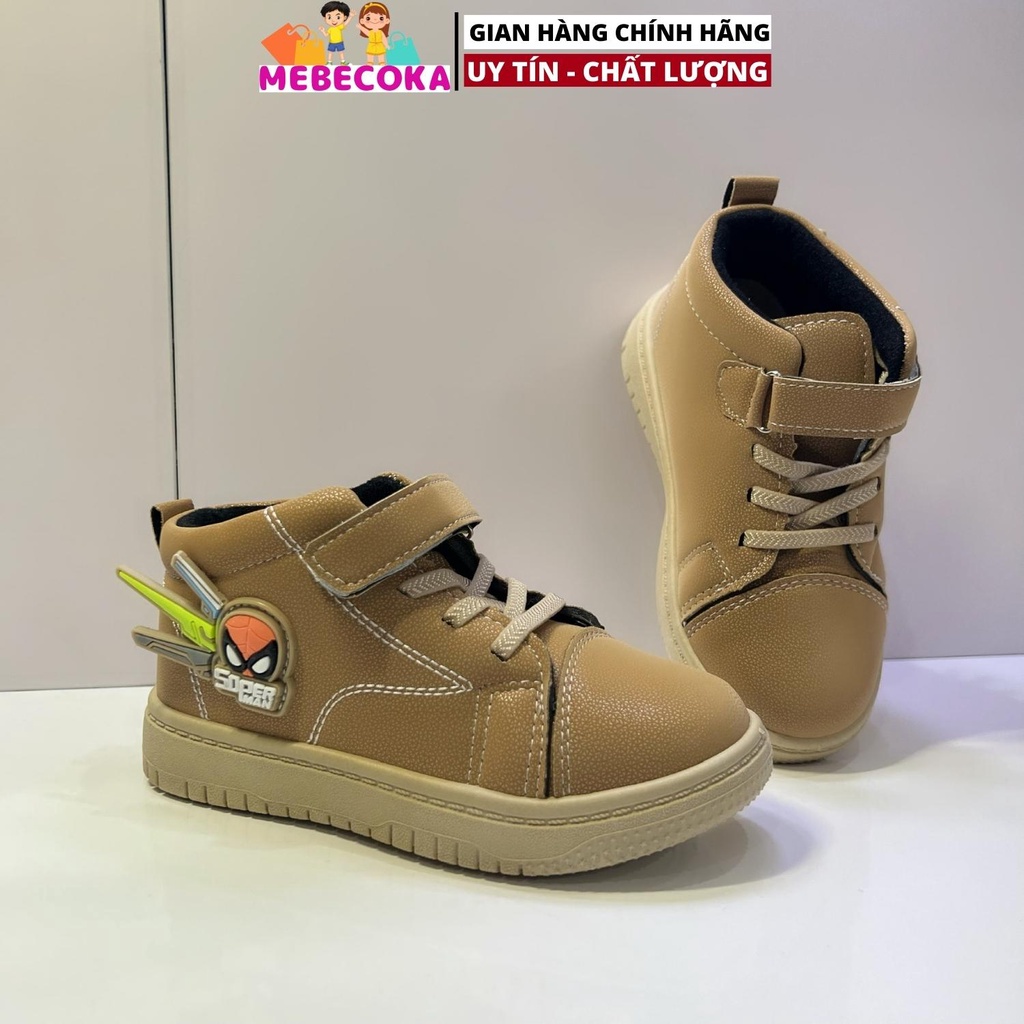 Giày bốt cao cổ cho bé - Bốt cao cổ quai dán cực chất phối 2 màu CÁ TÍNH đế êm mềm nhẹ phong cách Hàn Quốc