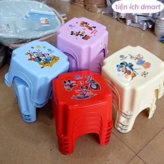 ghế nhựa , ghế đẩu xổm thấp in hình ngộ nghĩnh 2028