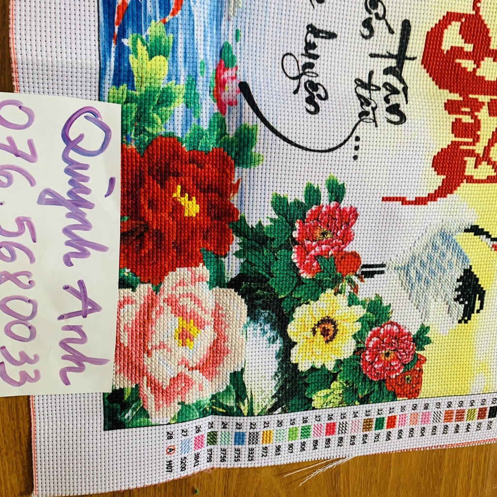 Tranh thêu chữ thập GIA ĐÌNH đã thêu rùi 63x35cm đã thành phẩm 88824