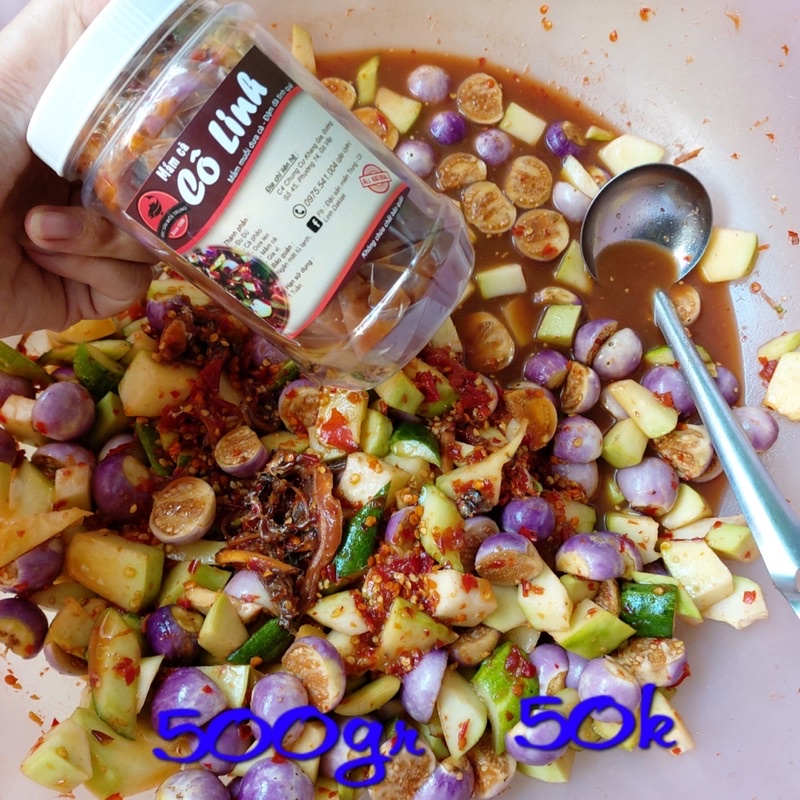 Mắm dưa cà trộn hũ nửa ký
